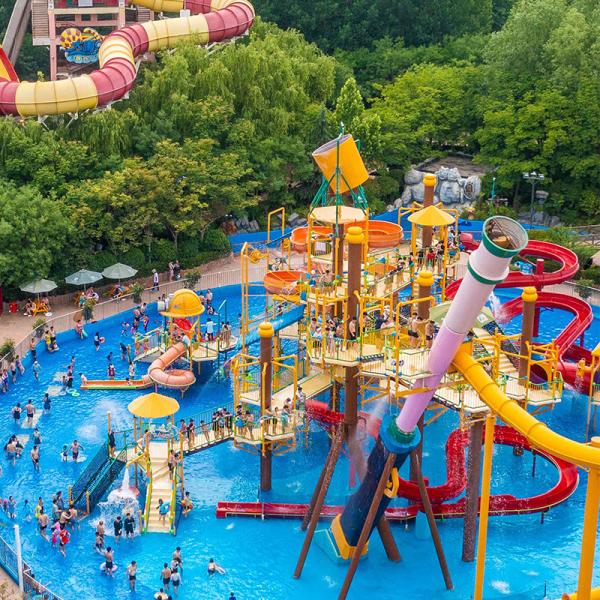 Quality Ancient Village Splash Park Playground Anti Authentic Fiberglass Pool Water Slide for sale