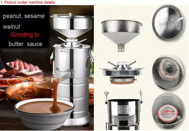 Food Machine Groundnut Almond Paste Grinding Machine Processing Peanut Butter Making Machine