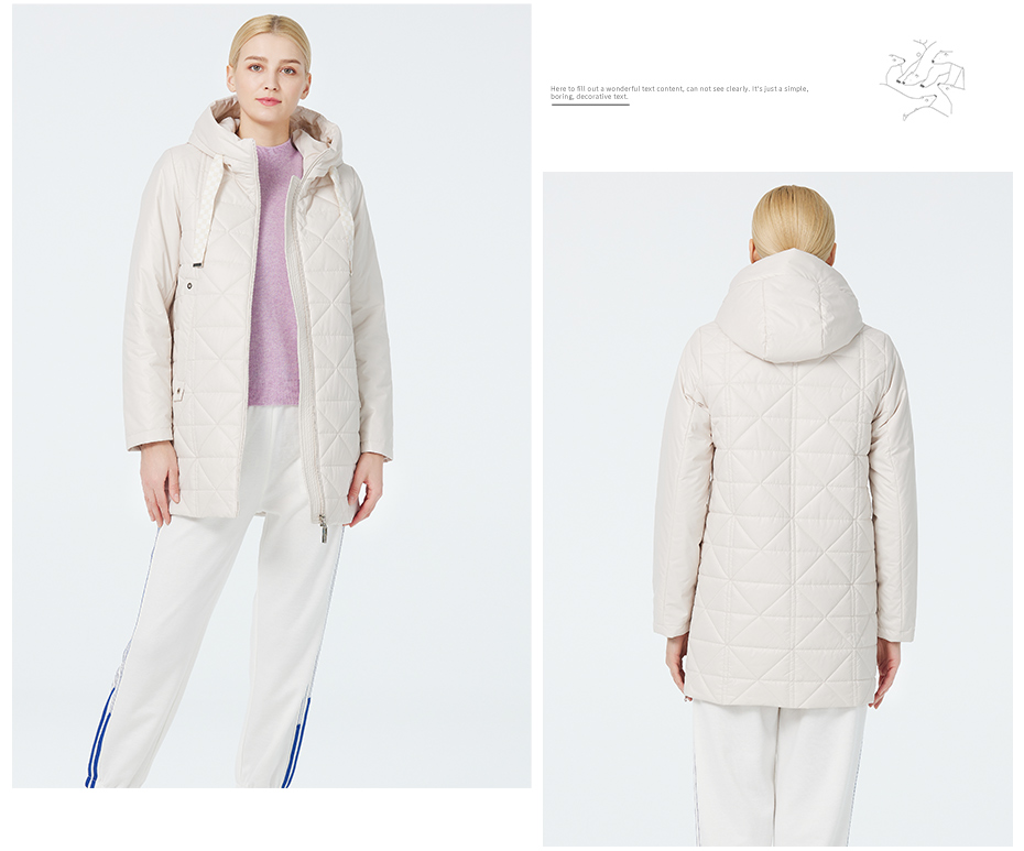 Comfortable and Durable Woman Demiseason Coat with Symmetrical Pockets and Button,straight Trim