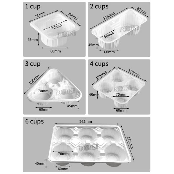 Disposable PP Plastic Cup Carrier Tray Takeaway Leakproof For Milk Tea