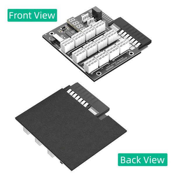 HP power adapter with 12 12V ATX6PIN power ports and 2 4PIN power ports, pressure regulator interface with voltage LED display and power switch