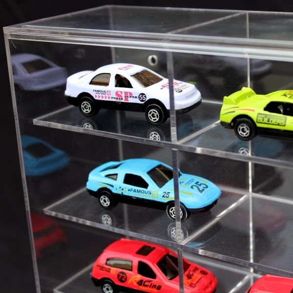 Plexiglass Nail Acrylic Showcase Custom 4-Tier Wall Mount Table Model Car Toy