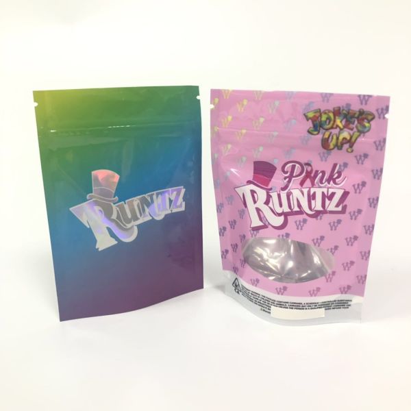Stand Up Herbal Incense Packaging Aluminum Foil Bags Matt Black Customized Size