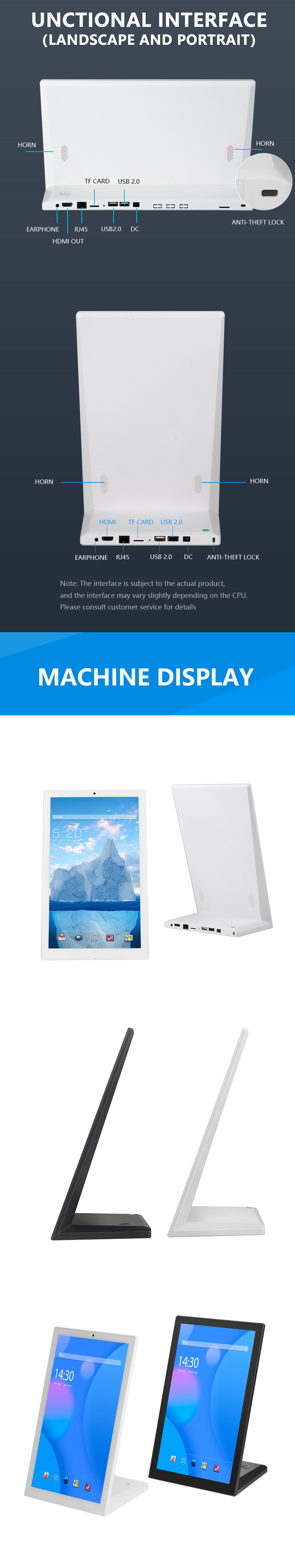 14 Inch L Shape Vertical Screen Android Touch LCD Monitor Display For Bars Hotels And Restaurants