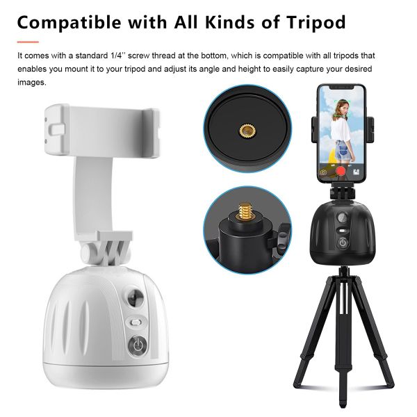 AI Auto Tracking Phone Mount Tripod Frame & Gesture Control 360° Rotation