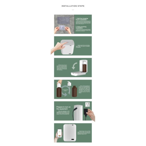 Bluetooth Wireless Aroma Diffuser with 150ml Oil Capacity and Wall-mounted Installation