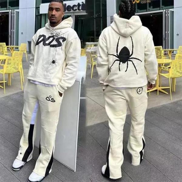 Quality                  100% Cotton Custom Sweat Suits Two Piece Oversized Men Hoodie French Terry Oversized Puff Print Tracksuit for Men              for sale