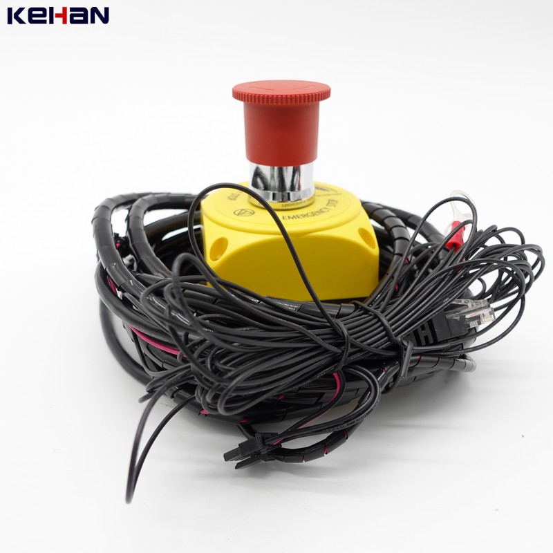 JST 250A 8mm Emergency Stop On Off Industrial Push Button Switch with RJ45 Wiring Harness