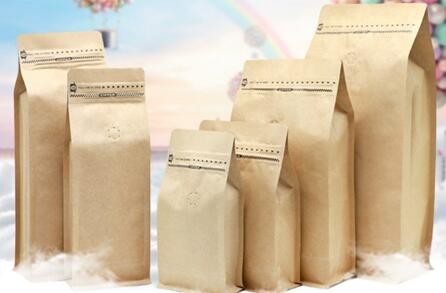 Food Grade Moisture Proof Resealable 1Kg Customized Brown Packaging Paper Flour Bags With Zipper Tear Notch