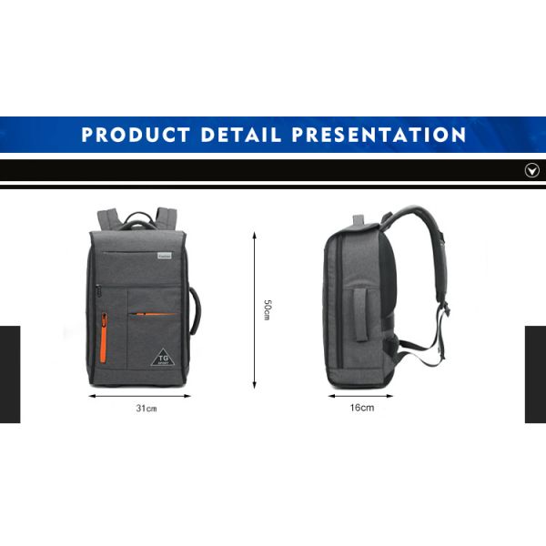 Retro Style Arcuate Shoulder Strap Large Capacity Backpack 17 Inch