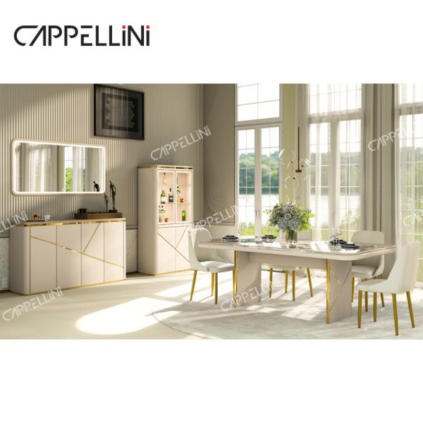 Quality Modern Design Dining Table 4 Chairs Set 6 Seater Home Furniture Living Room Luxury Marble Slate Top Dinning Table Set for sale
