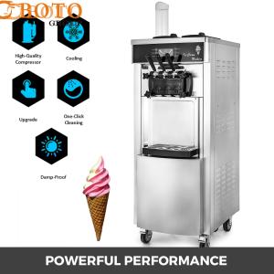 China Auto Refrigerated Ice Cream Maker 3 Flavors 28L Capacity Each Hour Commercial Soft Ice Cream on sale