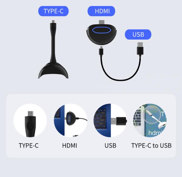 Quality HDMI USB Screen Mirror Dongle , TypeC Wireless Presentation System for sale