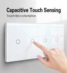 EU/UK 157*86mm Compact Touch Switch 4Gang Push Button Wall Switch Suitable For