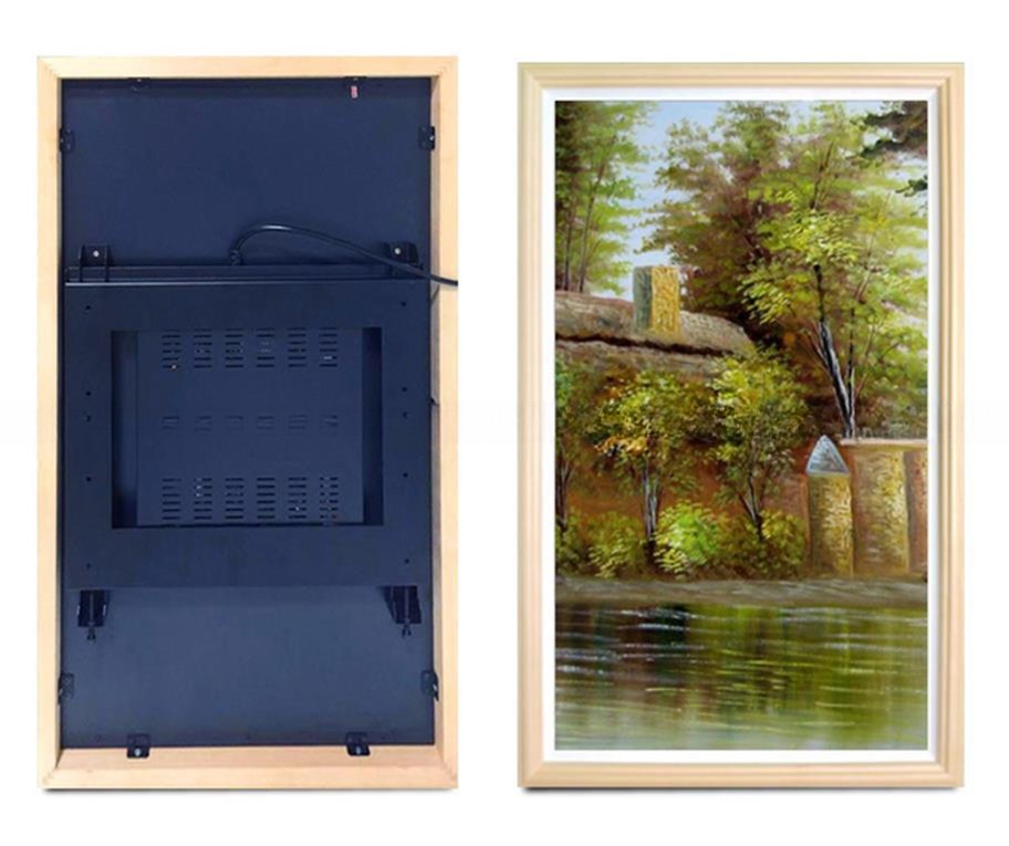 UHD 55" inch Wood digital photo frame LCD LED Advertising signage display WIFI Android monitor with wooden frame