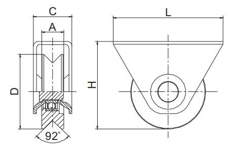Steel V Groove Sliding Gate Wheel Q235 Metal 38mm - 200mm