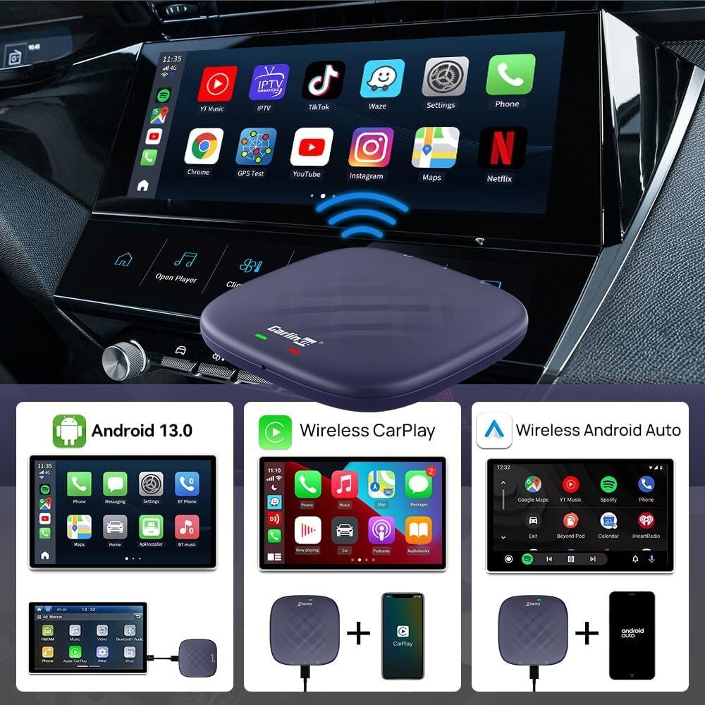 TBox-S Model 64GB GPS Car Android 13 Ai Box Auto Wireless Adapter Carplay Black Myth Wukong