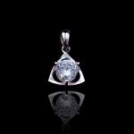 Elegantly Silver Cubic Zirconia Pendant With Swan Shape Customized Size
