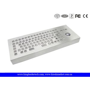 Desktop 86 Keys Stainless Steel Keyboard With Trackball FCC Brushed