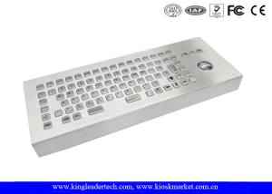 Desktop 86 Keys Stainless Steel Keyboard With Trackball FCC Brushed