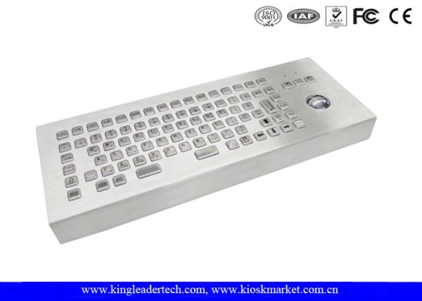 Quality Desktop 86 Keys Stainless Steel Keyboard With Trackball FCC Brushed for sale