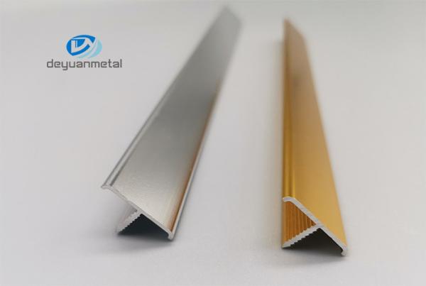 Quality 6063 Aluminum T Shape Profile, T Track Aluminium Extrusion 0.8-1.2mm Thickness Transition Trim for sale