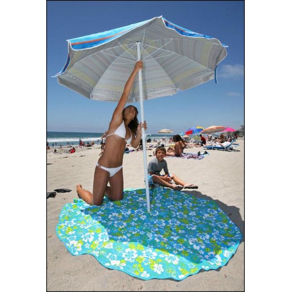 Round Circle Beach Towel 100% cotton yarn dyed and front side reactive print Beach towel
