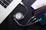 Multi USB 3 In 1 Braided Charging Cable For IPhone USB TYPE C Android Micro