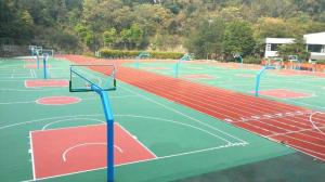 Silicon Polyurethane Sport Court Flooring IAAF Shock Absorption