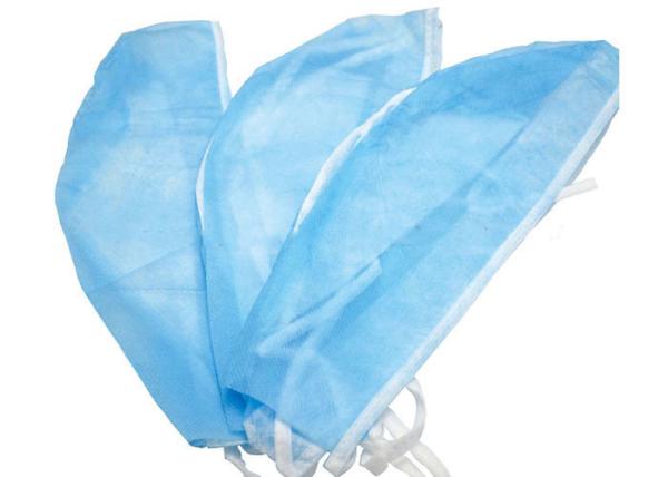 Biodegradable Disposable Surgical Bonnets Polypropylene Nonwoven With Band Strap
