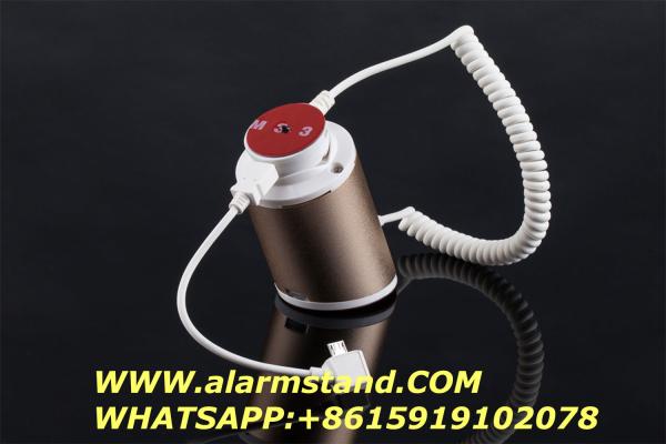 Quality COMER alarm display skeleton for handsets stands with security and price tags in mobile phone accessories stores for sale