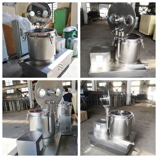 Jacketed Vertical Basket Centrifuge Herbal Extraction Machine For Hemp Oil Extraction