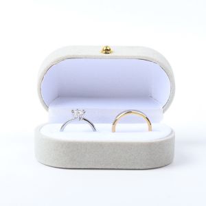Luxury Jewellery Box Personalized Custom Gray Velvet Jewelry Packaging Wedding