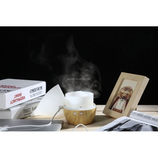 Ultrasonic Humidifier 2022 Desktop 5V Portable USB Wood Grain Essential Oil Diffuser 160ml with LED Light
