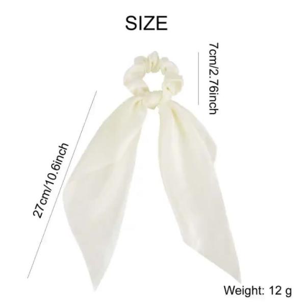 Quality 60 Bunny Ear Satin Silk Scrunchies , Girls 22 Momme Silk Elastic Hair Ties for sale