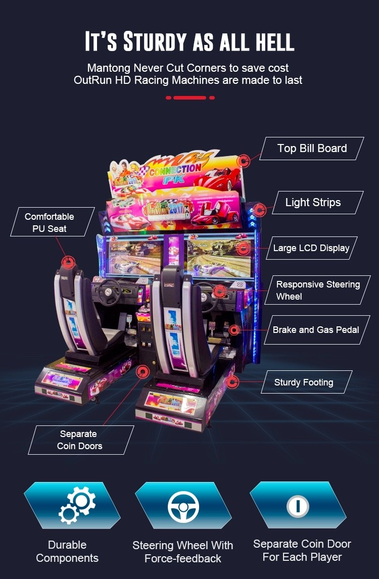 Double Player Coin Operated Arcade Car Racing Game Machine