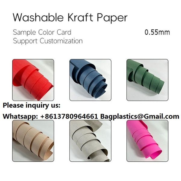 Washable Kraft Paper Bag Fabric Jacron Palnt Paper Washable Craft Paper Roll Suppliers Washable Kraft Paper, Vegan Leather, Waterproof Fabric 250g