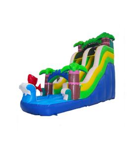 China Children Fun Park Inflatable Palm Tree And Ocean Fish Slide on sale