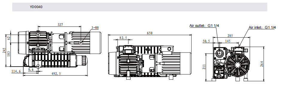 Rotary Vane Industrial Vacuum Pump Chemistry for Distillation Drying 1.1KW