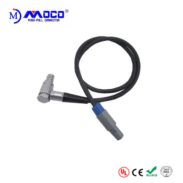 Customized Medical Cable Assemblies Plastic Straight Plug To Right Angle Male
