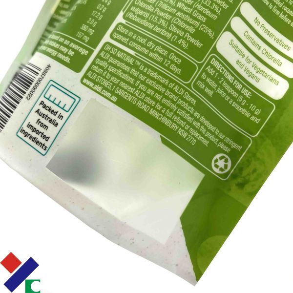 YC Clear Plastic Stand Up Zipper Pouch Custom Printed CPST For Snack Nuts