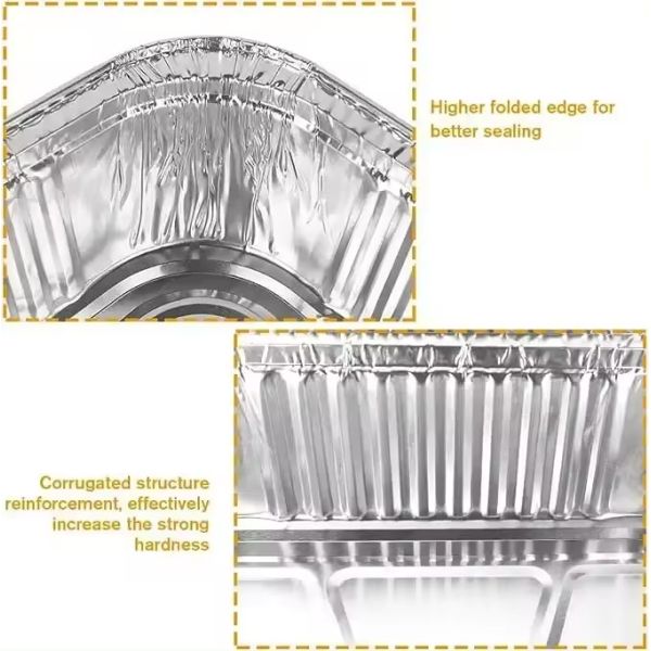 300ml 1000ml Silver Tin Foil Serving Trys Food Packing Foil Container With Lids