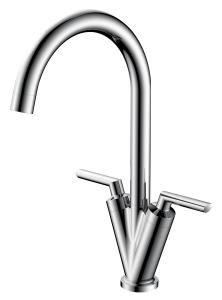 Double Handle Brass Kitchen Mixer Taps With Single Hole T81011