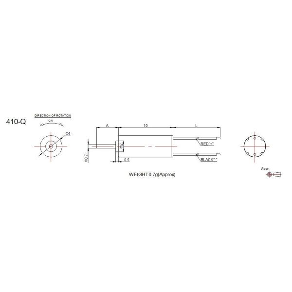 Micro Coreless DC Motor 1.5v - 3v 4mm Diameter RoHS Material For RC Models
