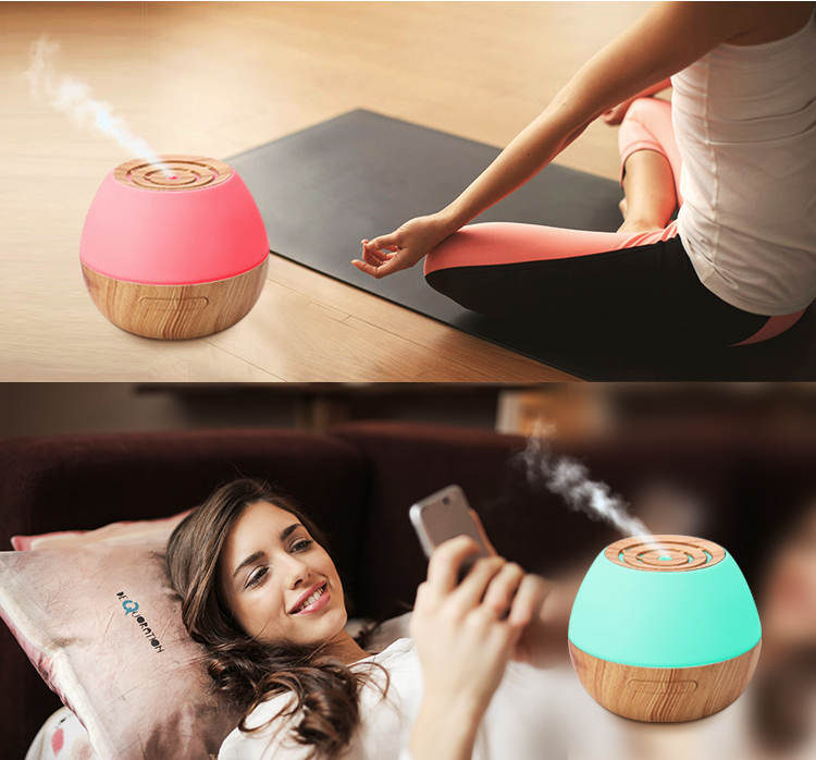 7 Color Led Wooden 300ml Mist Desktop Wood Grain Ultrasonic Diffuser