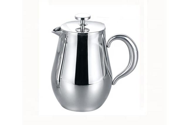 Quality 304 1000ml Pear Shape insulated stainless coffee plunger Double Wall for sale