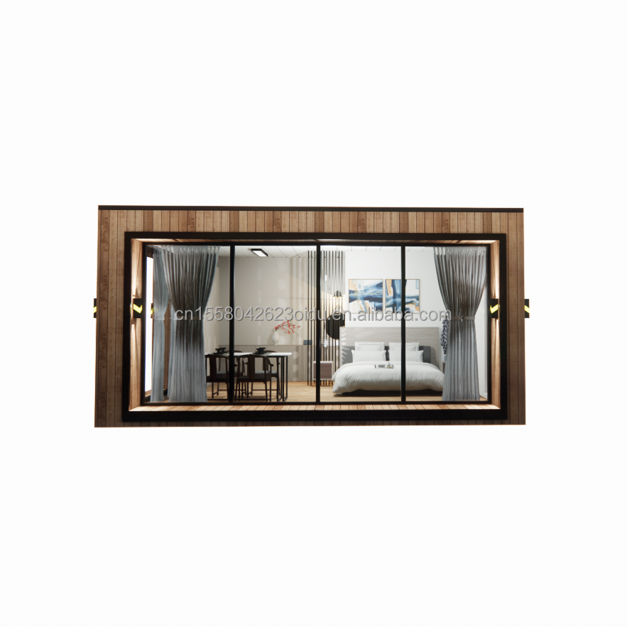 Sunshine House Container Prefabricated Wooden Glass House with Customized Color and 40 Foot Container House