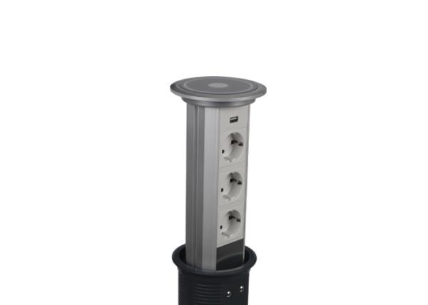 Quality Up And Down Automatically Lifting Kitchen Pop Up Power Tower With European CEE 7 Schuko Outlets for sale