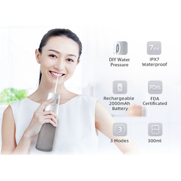 Waterproof Braces Water Flosser 3 Modes Water Pressure Teeth Cleaner