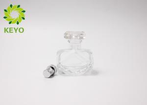 China Hexagon Shape Glass Perfume Bottles 30ml With Silver Aluminum Sprayer on sale